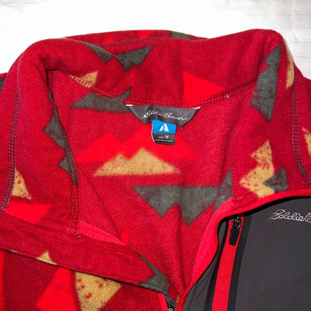 Eddie Bauer First Ascent Men’s Cloud Layer 1:2 Zip Fleece Pullover Aztec Pattern - Picture 3 of 5
